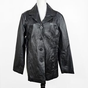 Vintage Tribeca Studio Large Women's Classic Black Leather Jacket